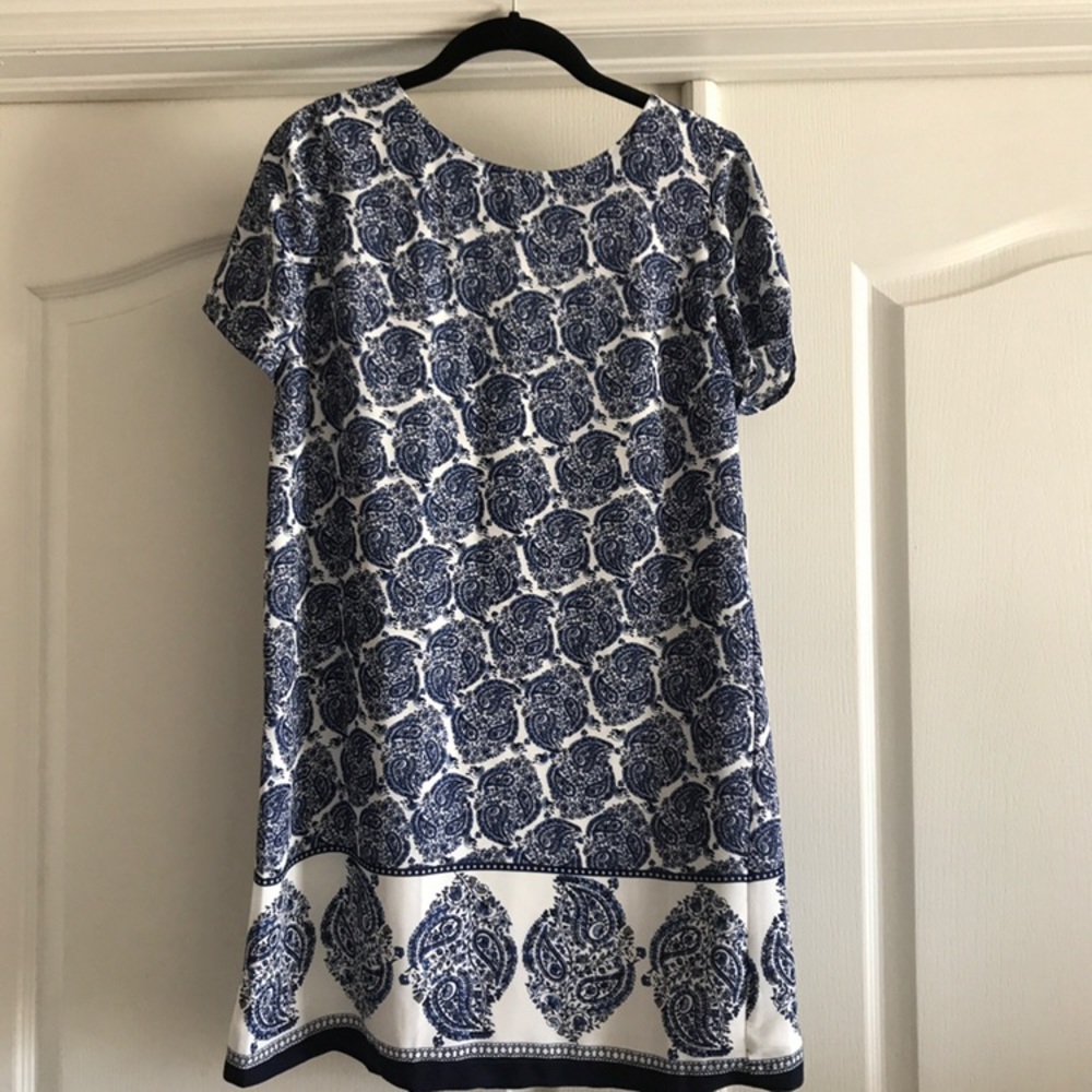 NWT Lulus Taj Mahal Tour Blue Print Shift Dress